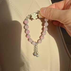 Elegant Pink and Silver Beaded Bracelet